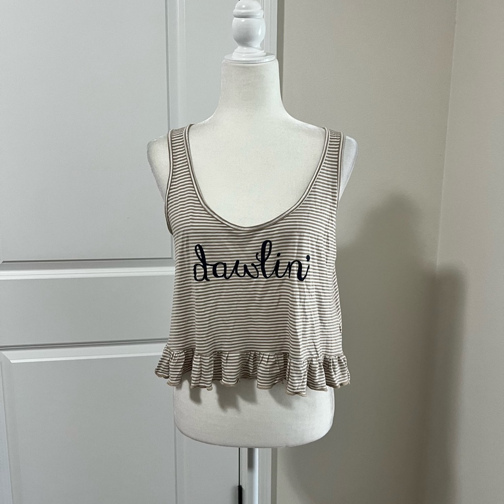 The Elizabeth Chronicles NOLA Dawlin’ Cropped Ruffle Tank - Picture 5 of 12